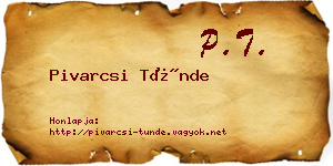 Pivarcsi Tünde névjegykártya
